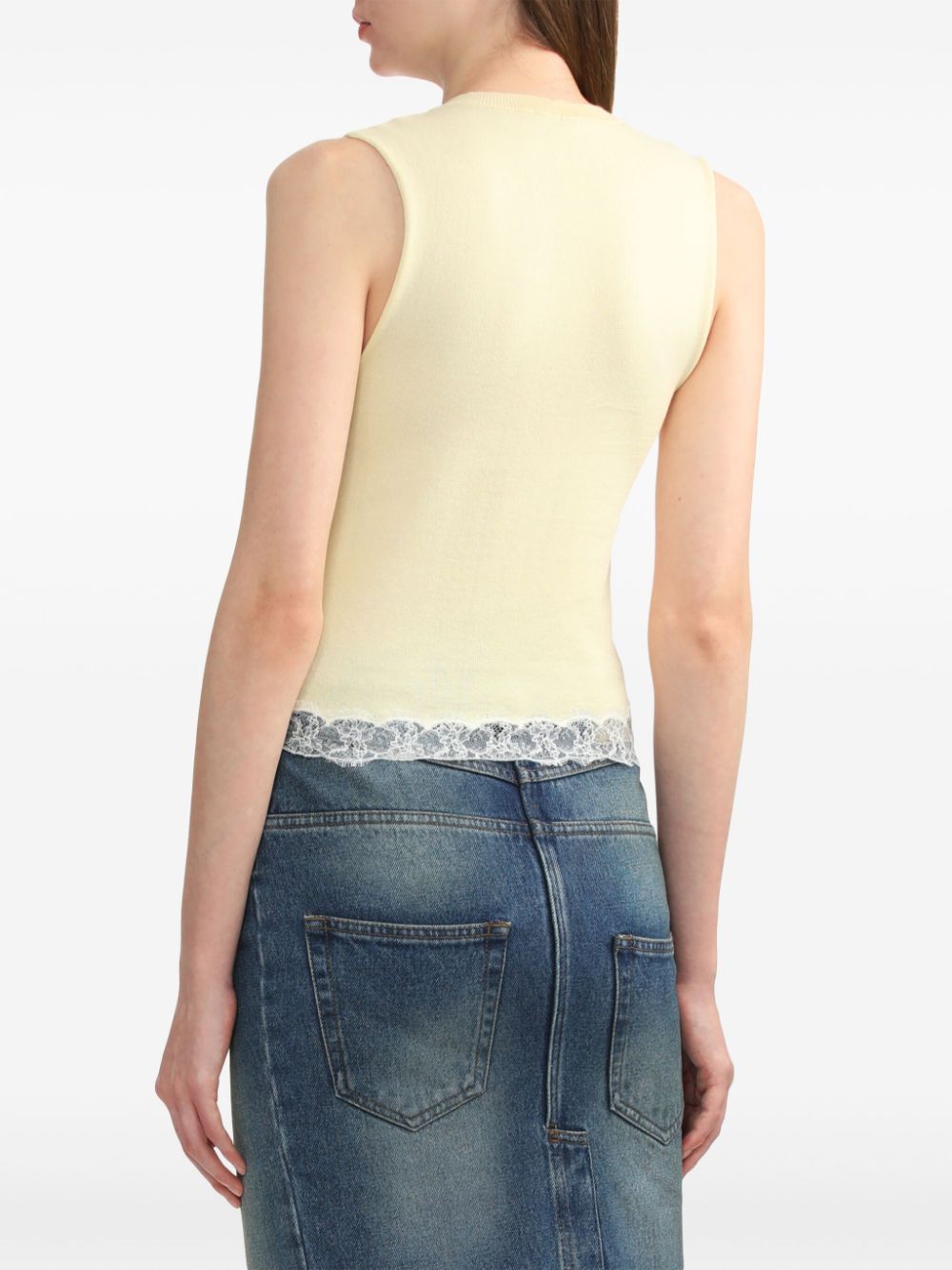 Shop N°21 Cotton Knitted Tank Top In Yellow