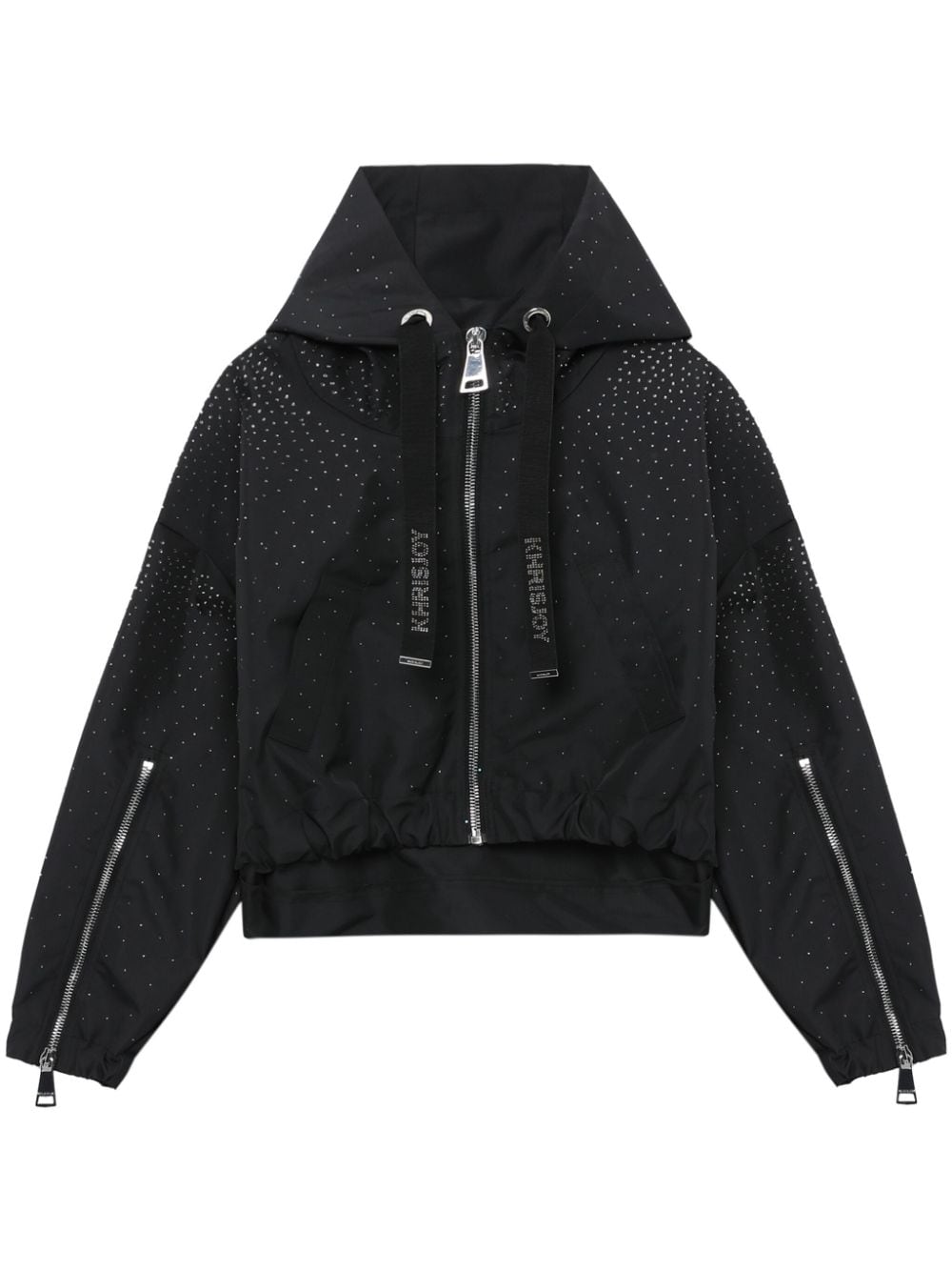 Khrisjoy Rhinestone-embellished Hooded Jacket In Black