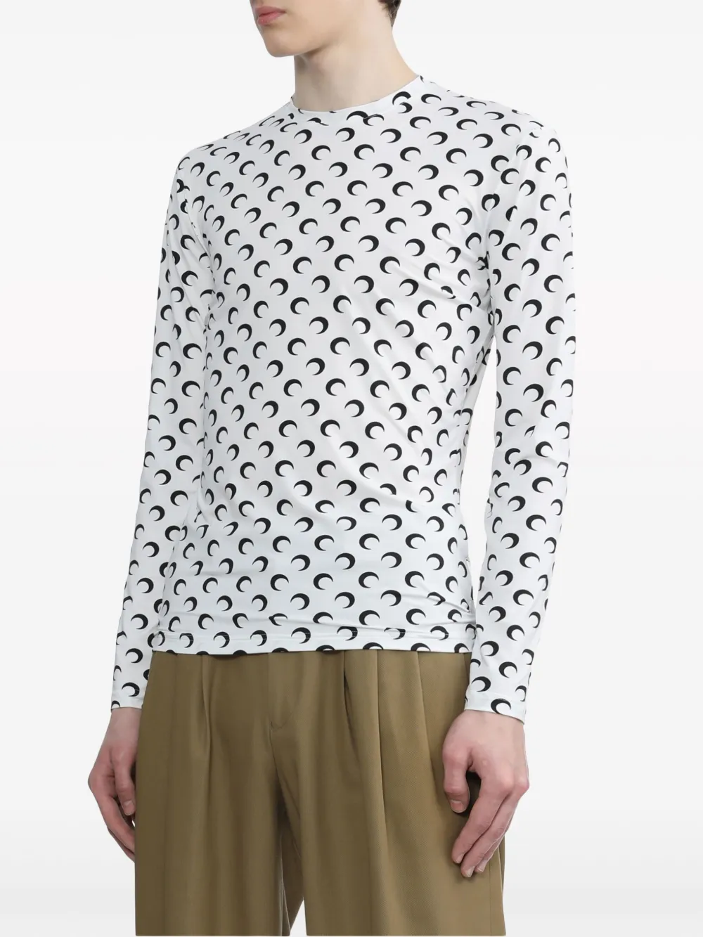 Marine Serre T-shirt met maanprint Wit