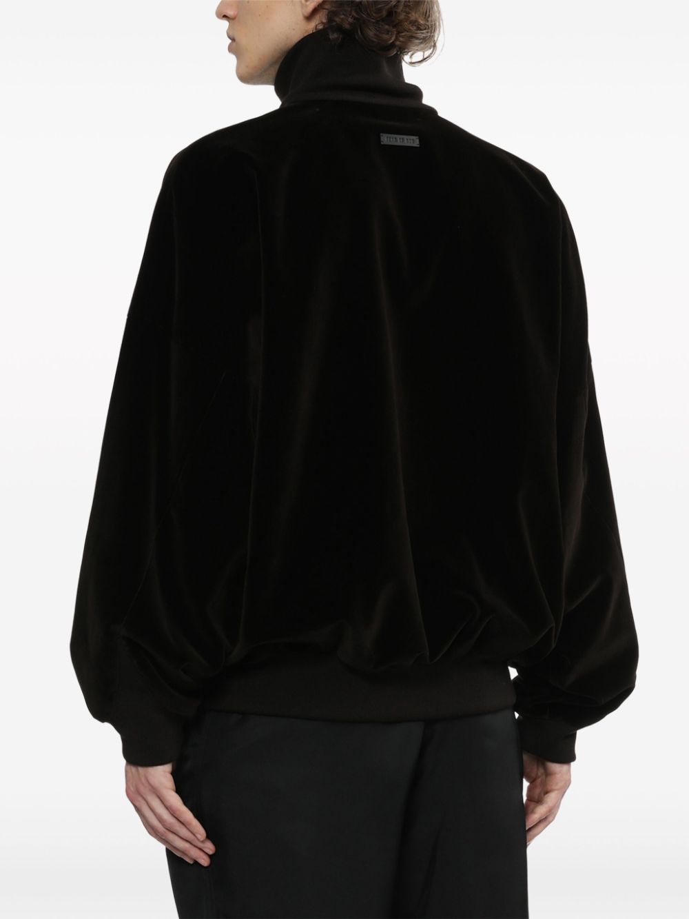 Shop Fear Of God Logo-appliqué Velvet Jacket In Black