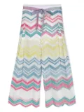 Missoni Kids zigzag lurex trousers - White