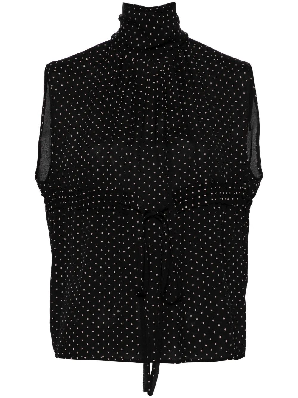 N°21 Georgette Polka-dot Blouse In Black