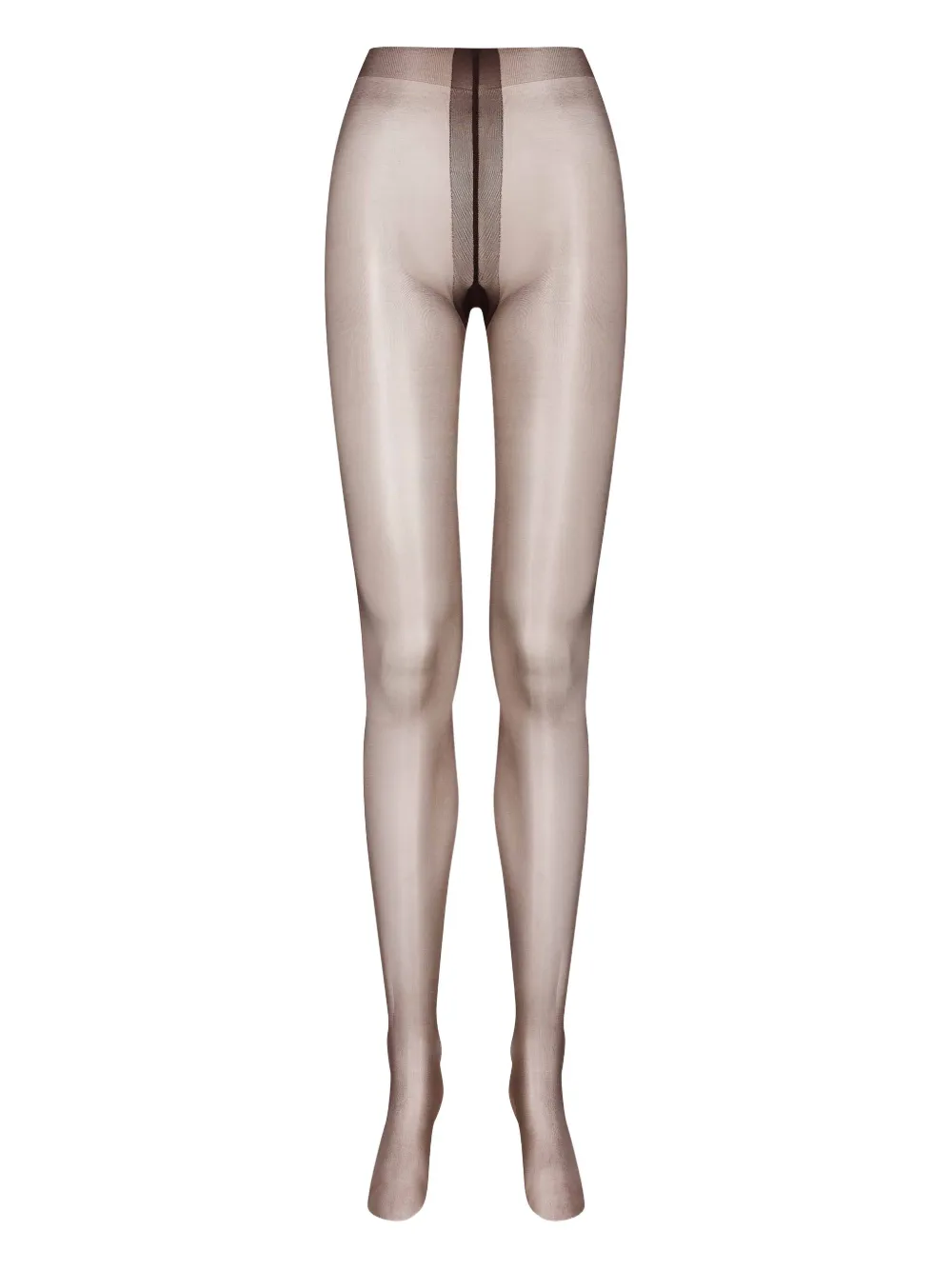 Maison Close Satin-Strumpfhose mit hohem Bund - Braun