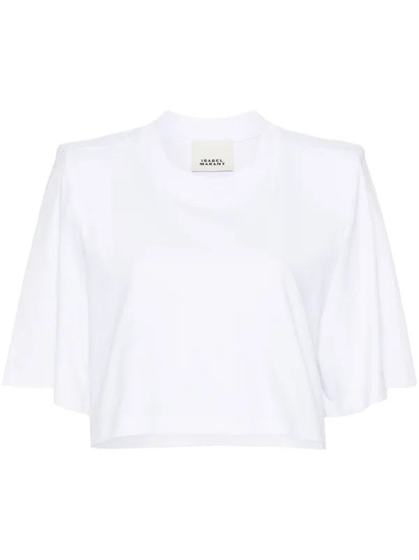 【関税送料込】Isabel Marant Zaely クロップド コットンTシャツ White Zaely T-shirt by Isabel Marant on Sale