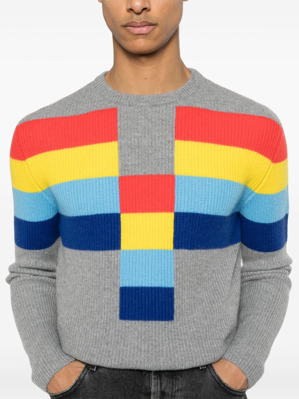 LOEWE colour-block intarsia jumper Men