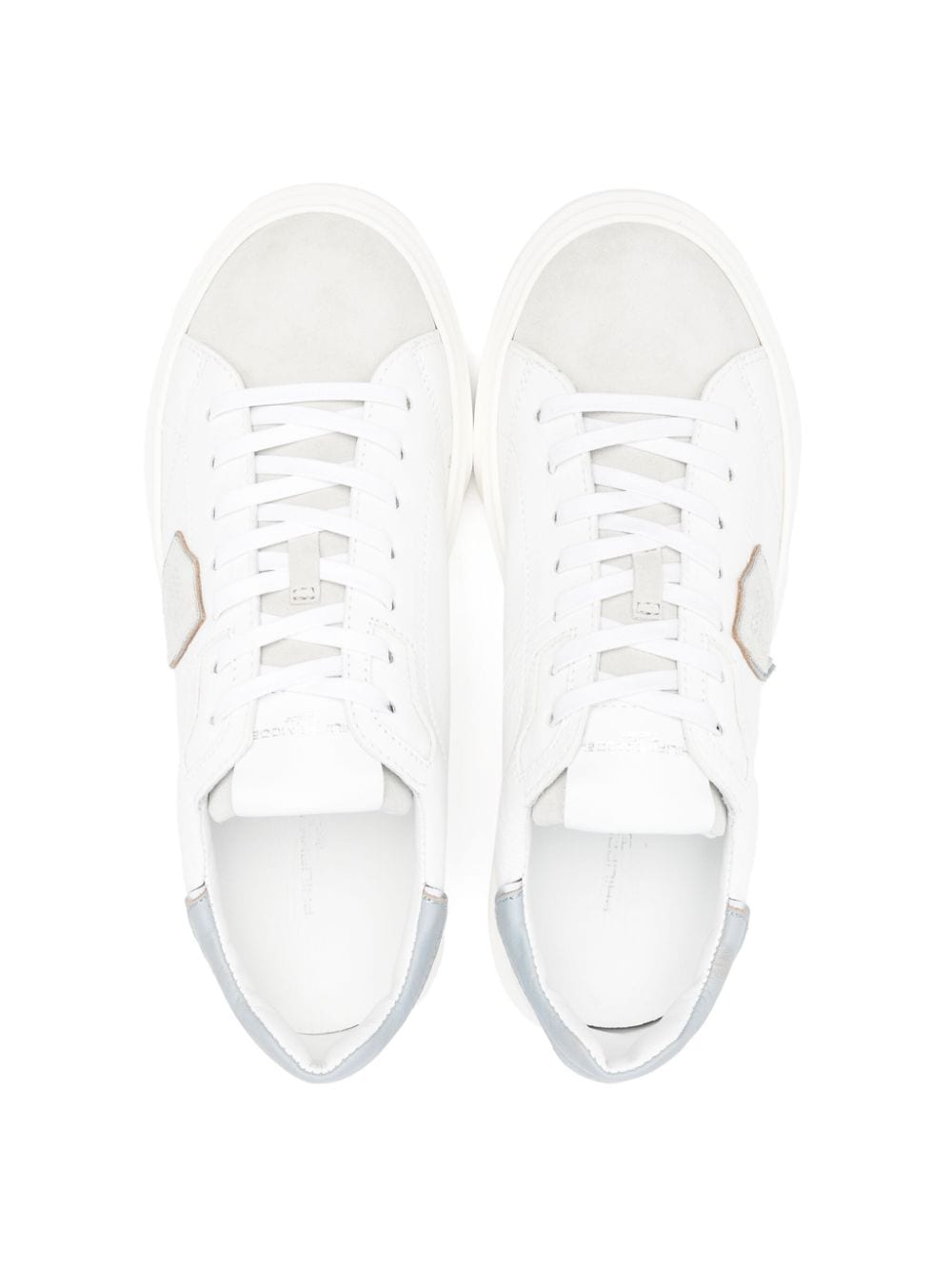 Shop Philippe Model Logo-patch Leather Sneakers In White
