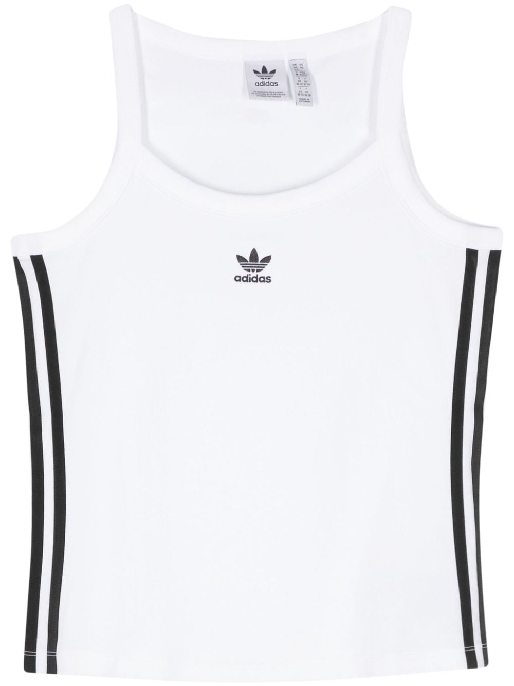 Adidas Originals 3-stripes Logo Sleeveless Top In White