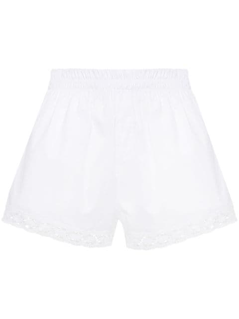 Musier crochet-trim cotton shorts