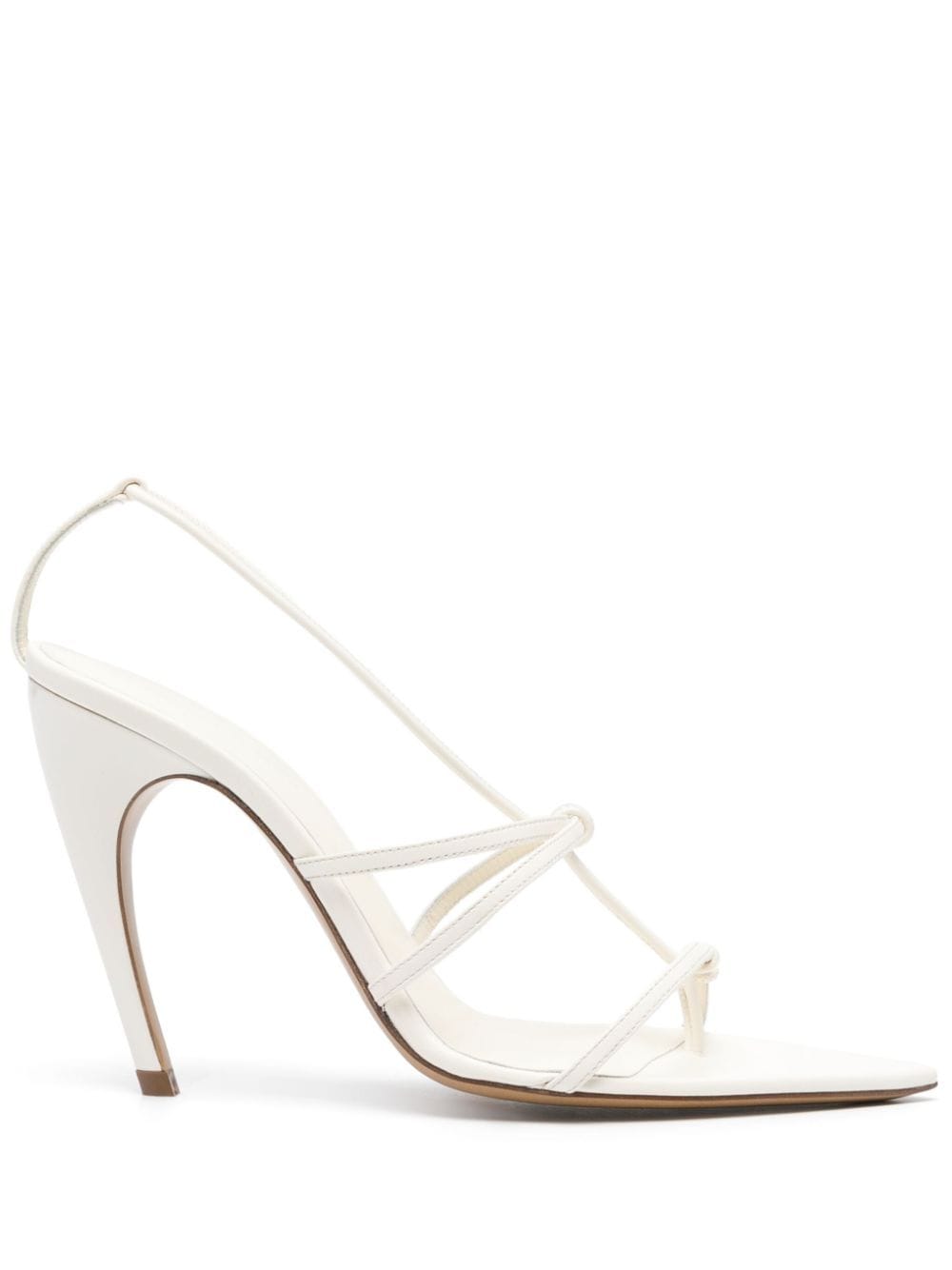 Shop Nensi Dojaka 110m Pointed-toe Leather Sandals In White