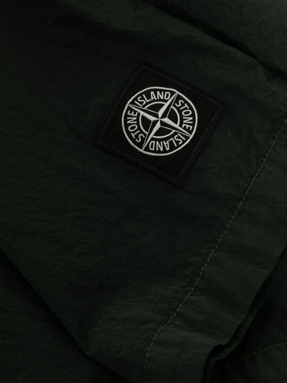 Shop Stone Island Compass-motif Swim Shorts In Green