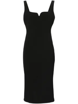 Versace Sweetheart-Neckline Midi Dress - Black