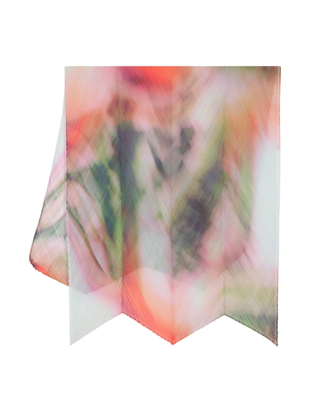 Issey Miyake Turnip & Spinach Plissé Scarf In Multicolour
