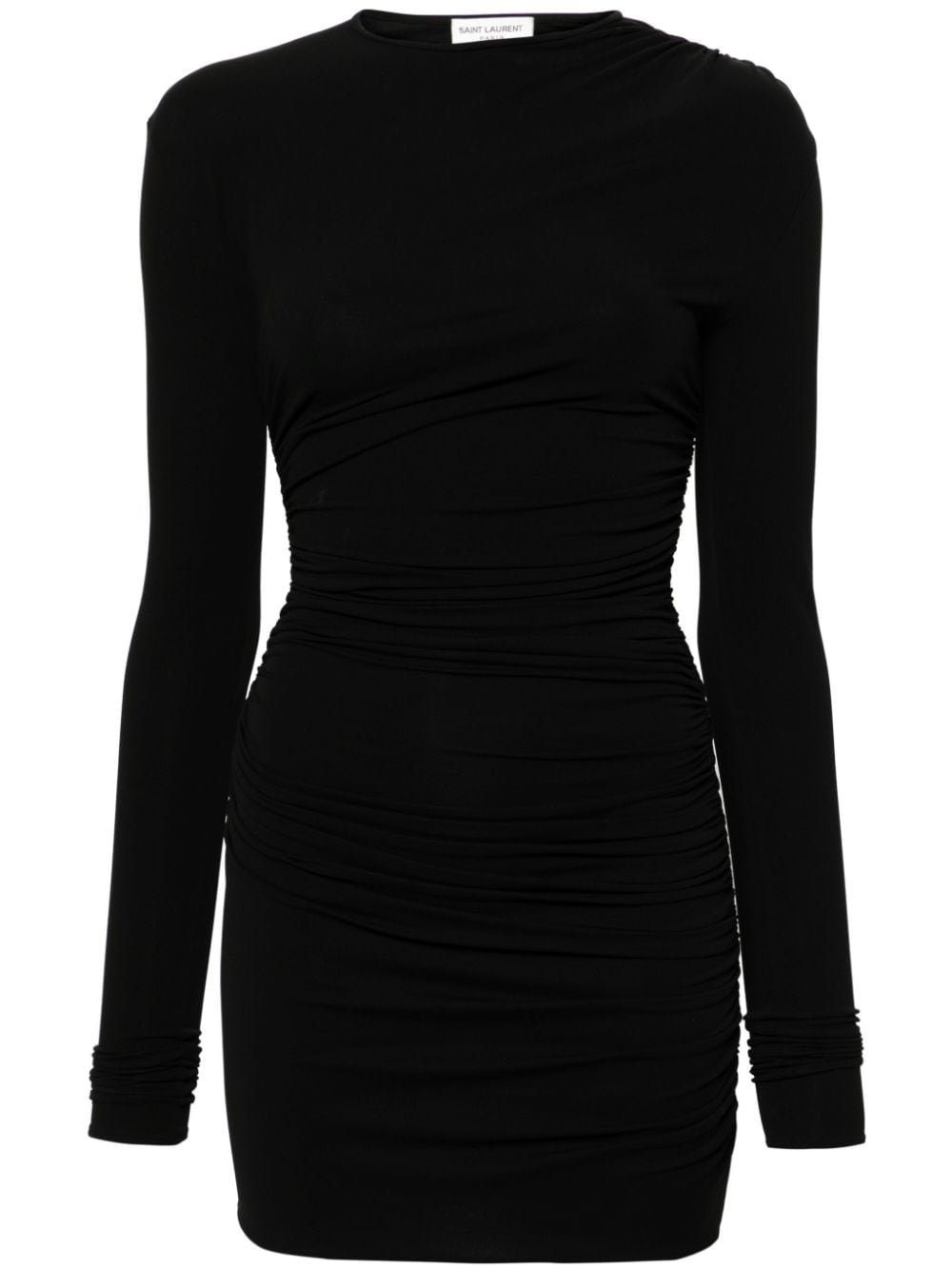 crew-neck ruched minidress