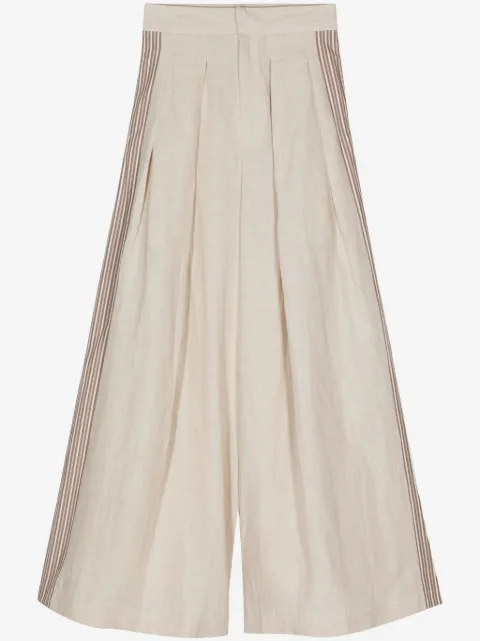 Biyan stripe-appliqué palazzo trousers