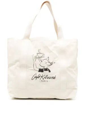【MAISON KITSUNE】CAFE KITSUNE TOTE BAG CAFE KITSUNE OPERA TOTE BAG | Maison Kitsuné