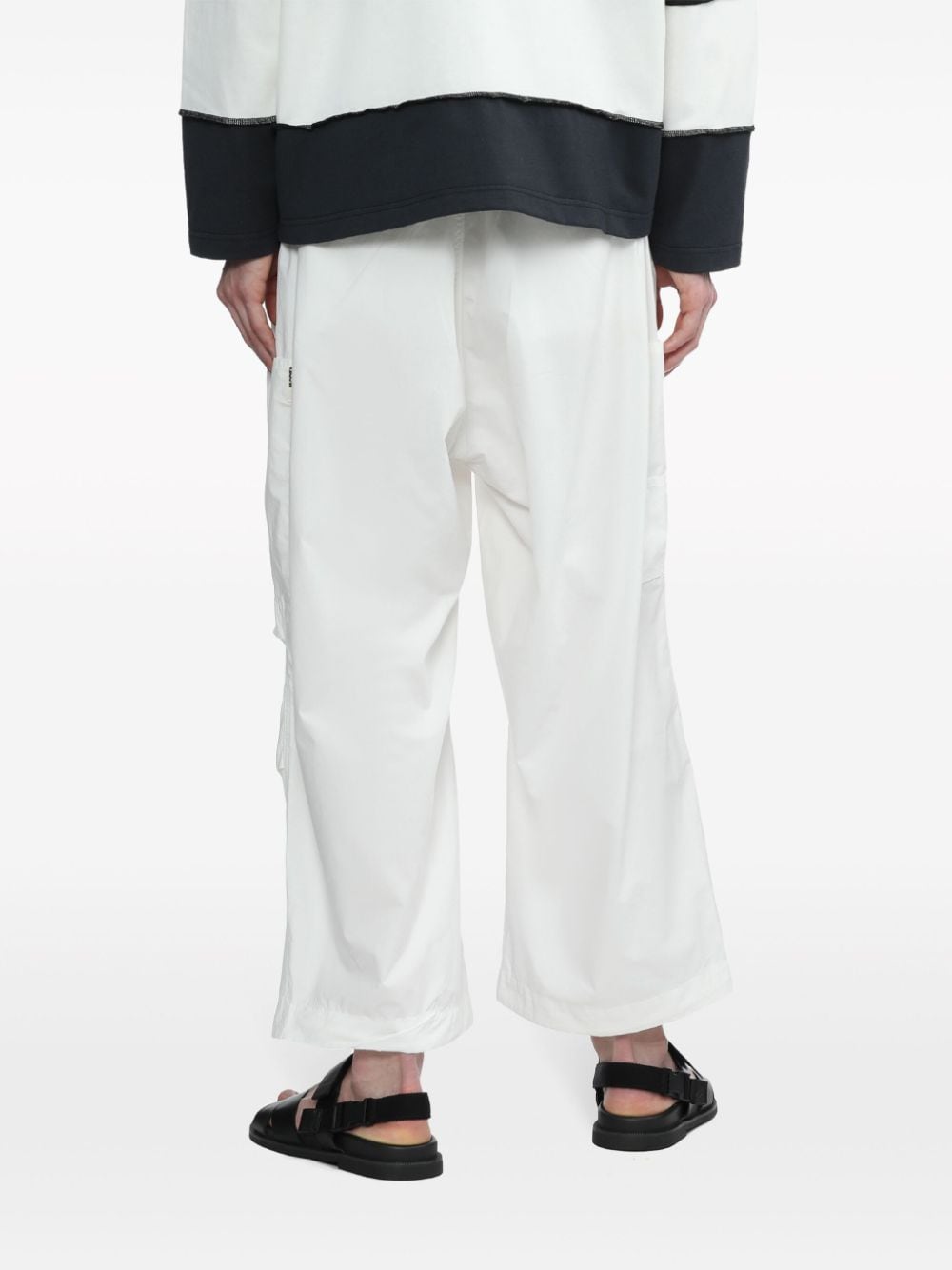 Shop Sunnei Coulisse Cotton Cargo Trousers In Neutrals