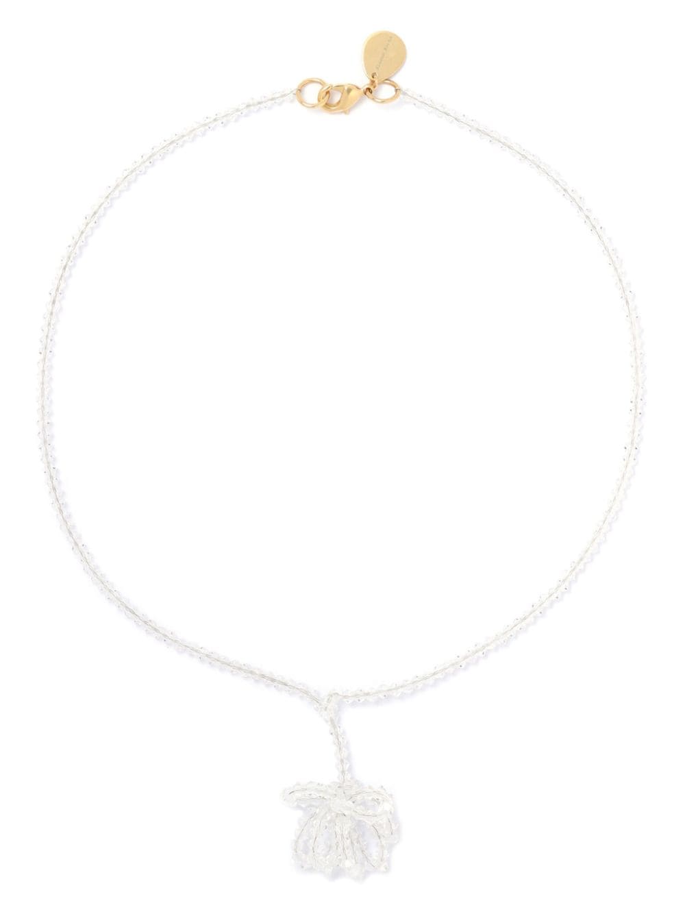 Simone Rocha Cluster Flower Bead-embellished Necklace In White