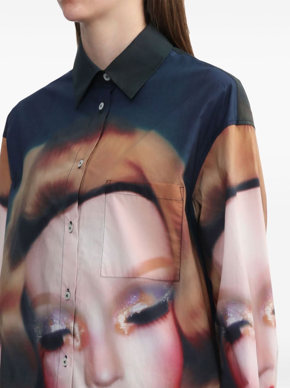 Louis Shengtao Chen Overhemd met print Blauw