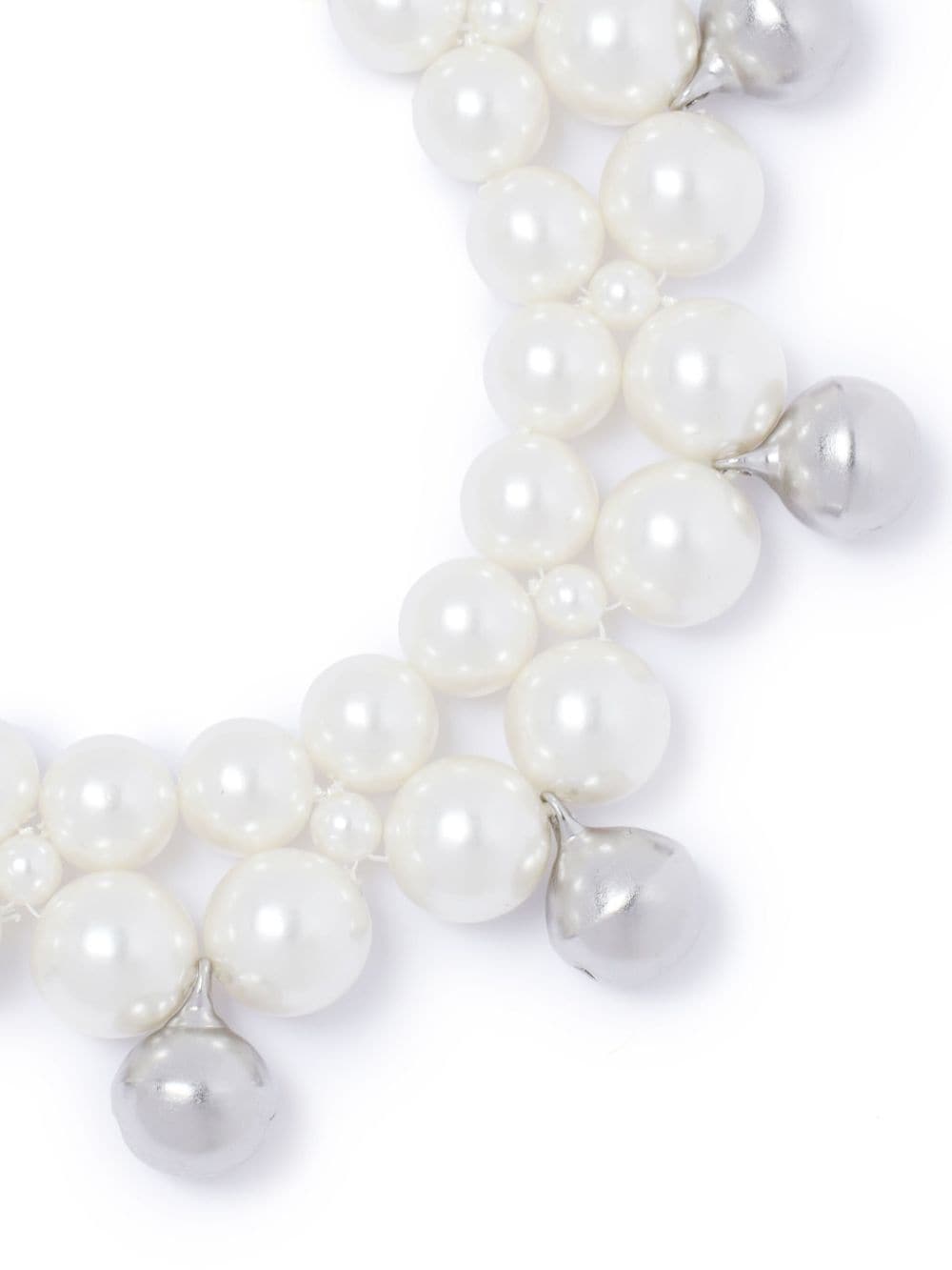 Shop Simone Rocha White Bell Pearl-embellished Necklace In Silver