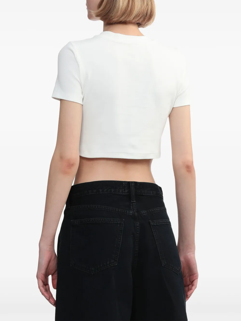 Shop Shushu-tong Bow-detail Cotton T-shirt In White