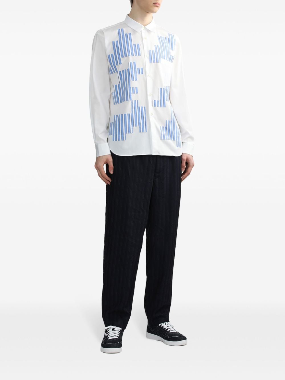 Comme des Garçons Homme Deux Overhemd met patchwork - Wit