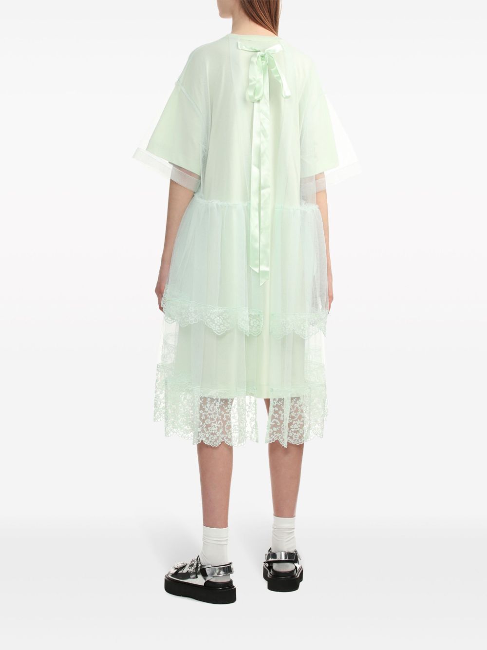 Simone Rocha Tulen midi-jurk Groen