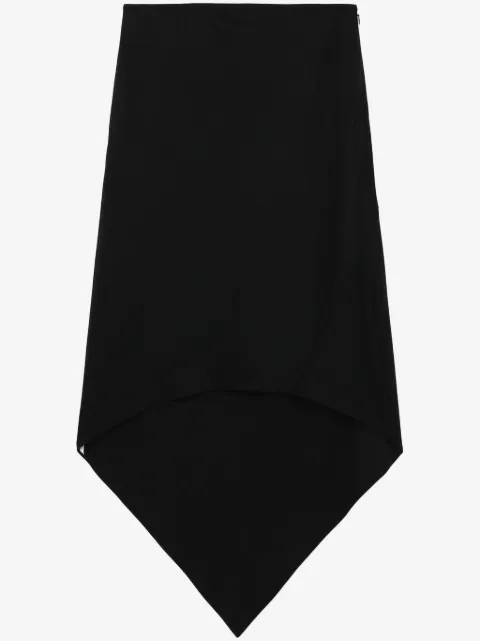 Helmut Lang Saia midi cintura alta assimétrica