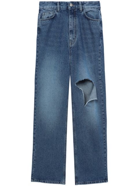 Rokh Weite Jeans in Distressed-Optik