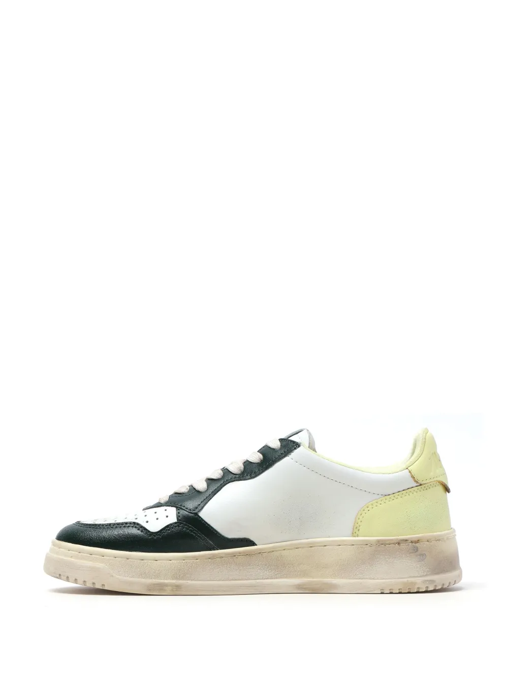 Shop Autry Super Vintage Medalist Leather Sneakers In White