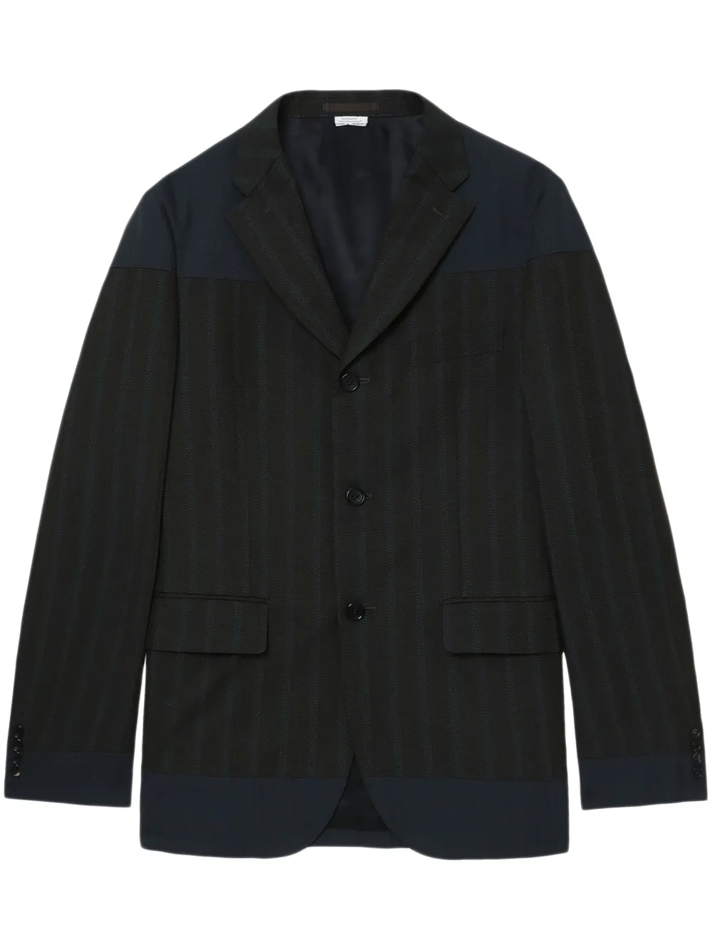 Comme des Garçons Homme Deux Blazer a righe con inserti - Verde