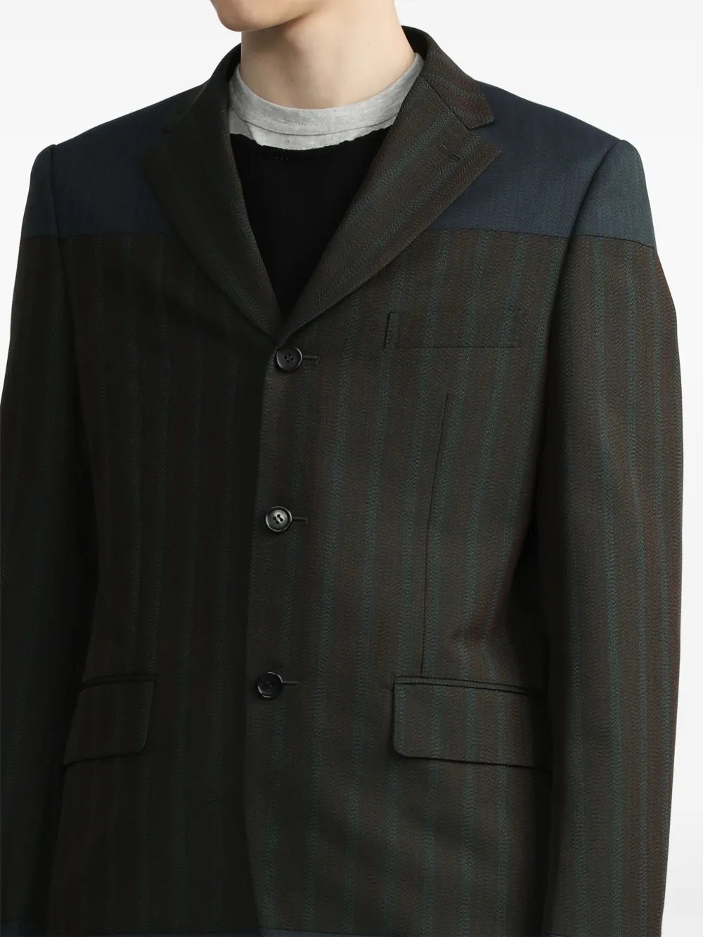 Comme des Garçons Homme Deux Blazer met vlakken Groen