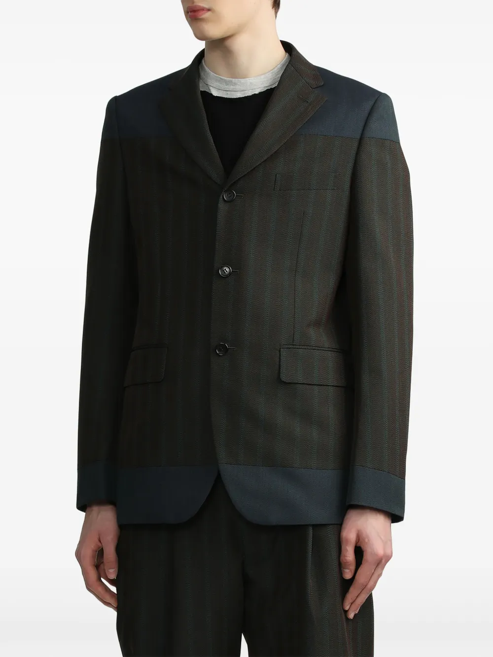 Comme des Garçons Homme Deux Blazer met vlakken Groen