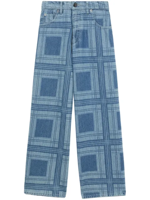 Charles Jeffrey Loverboy jeans anchos con motivo de cuadros tartán