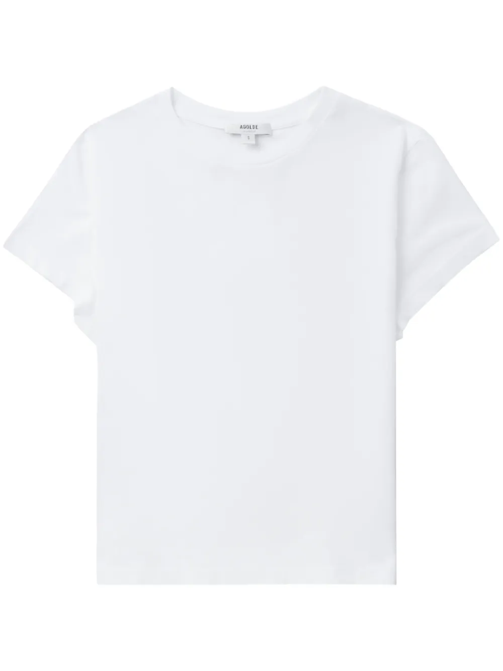 Shop Agolde Adine Shrunken-fit Tee In White