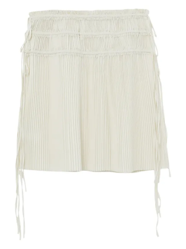Helmut Lang strap-detail Pleated Midi Skirt | Neutrals