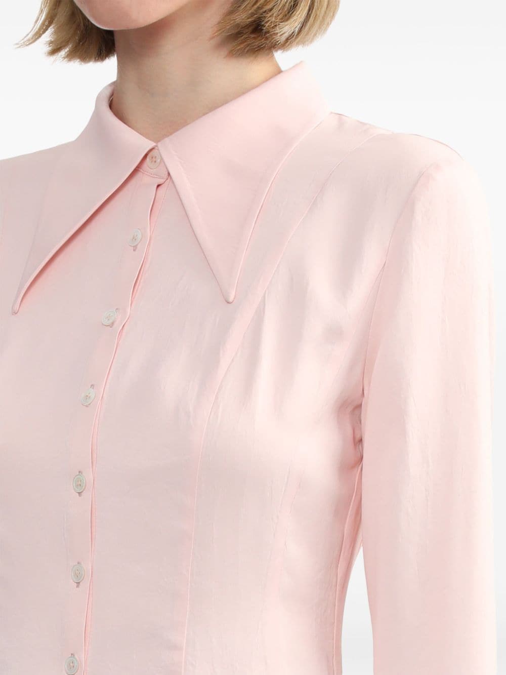 Shop Louis Shengtao Chen Oversized-collar Scallop-edge Shirt In Rosa