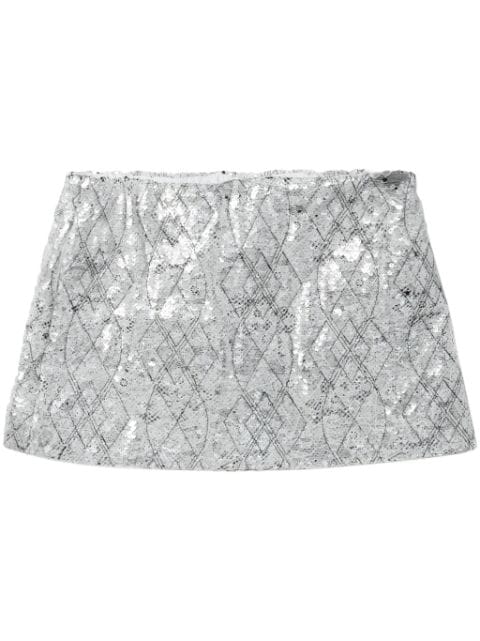 Louis Shengtao Chen sequined quilted miniskirt