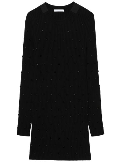 Helmut Lang декорированное платье в рубчик