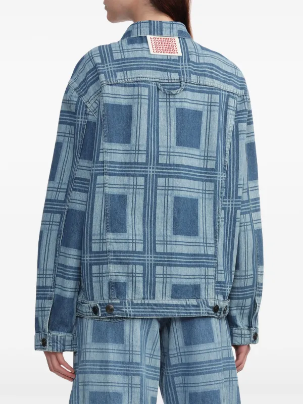 Charles Jeffrey Loverboy Tartan check-print Denim Jacket Charles Jeffrey Loverboy Tartan check-print Denim Jacket