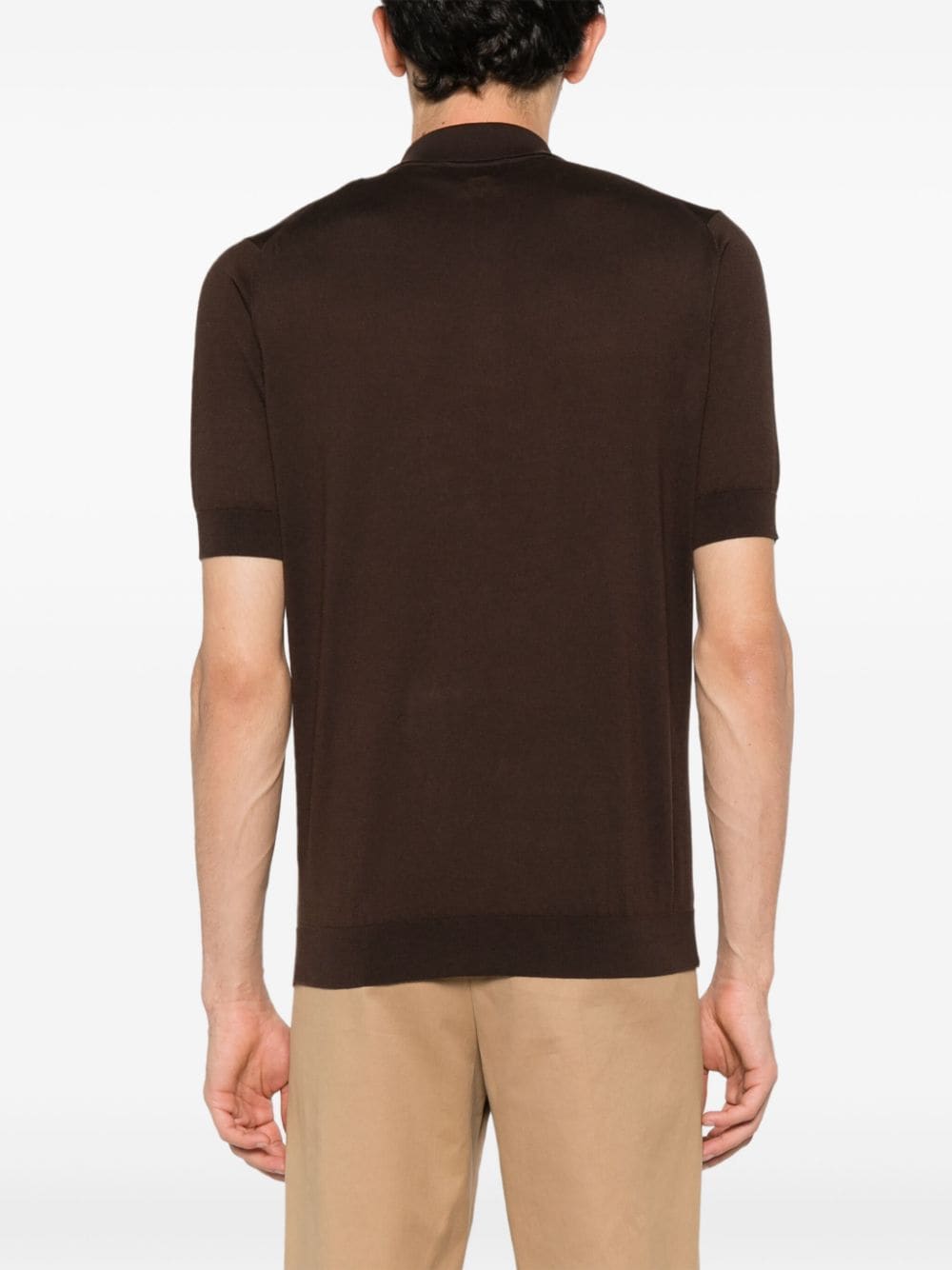 Lardini Gebreid poloshirt Bruin