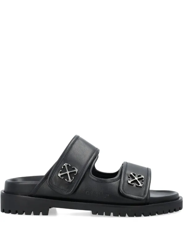 【off-white】 メンズ ラバーサンダル ロゴ 国内発送 Off-White ロゴ サンダル | ブラック | FARFETCH JP