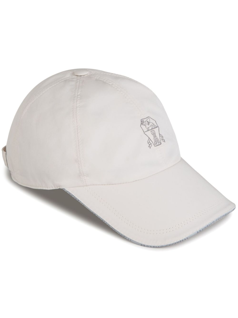 Brunello Cucinelli logo-embroidered cap - White