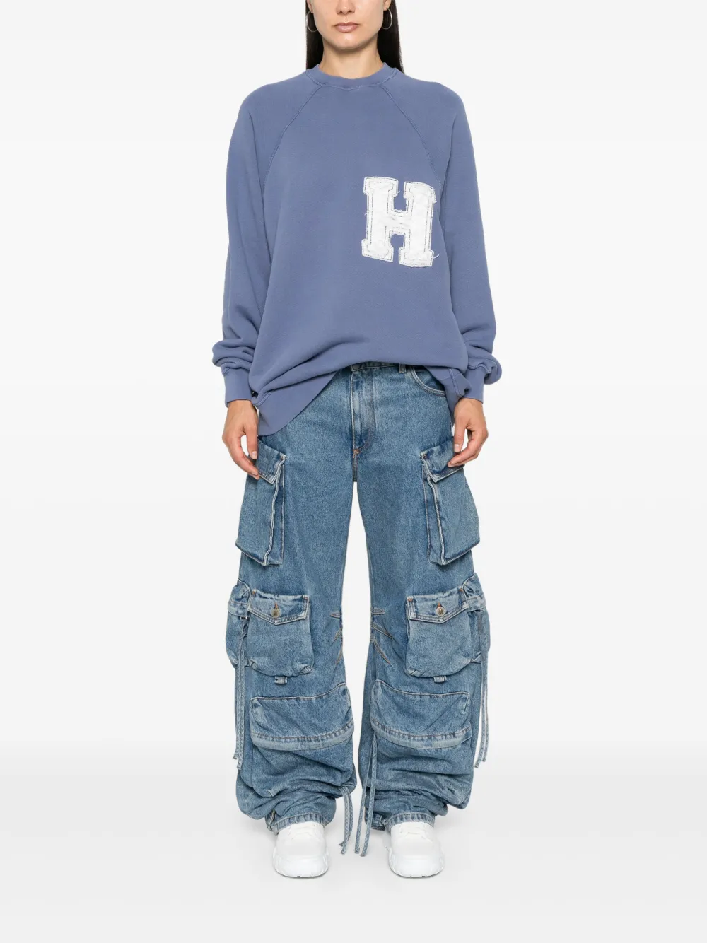 Halfboy Sweater met geborduurd logo - Blauw