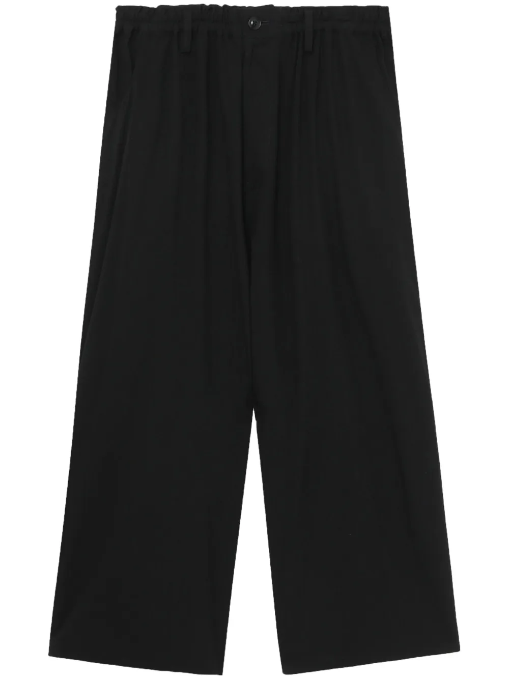 Y's Wide-leg Cropped Trousers In Black
