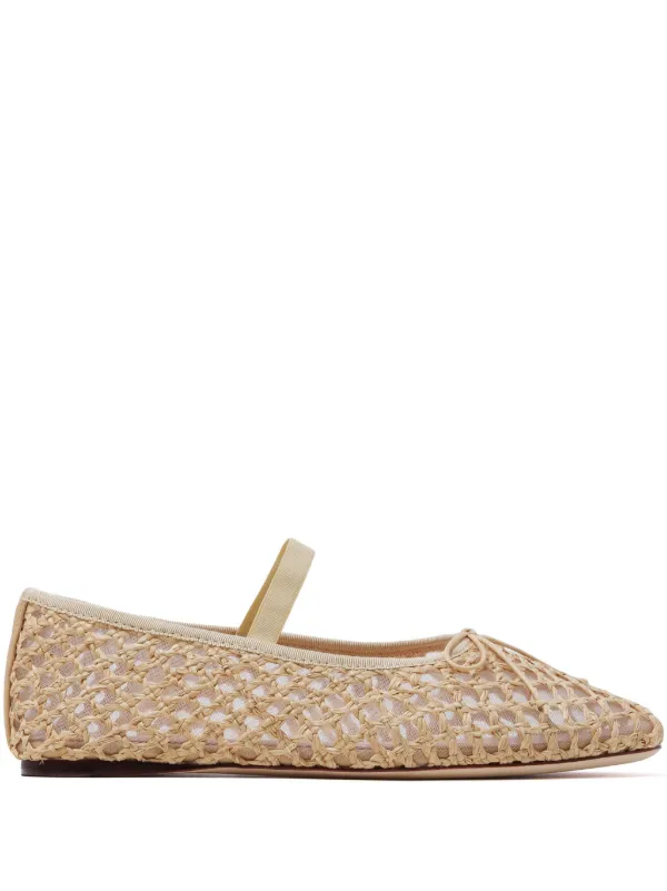 Loeffler Randall Leonie Raffia Ballerina Shoes FARFETCH NZ