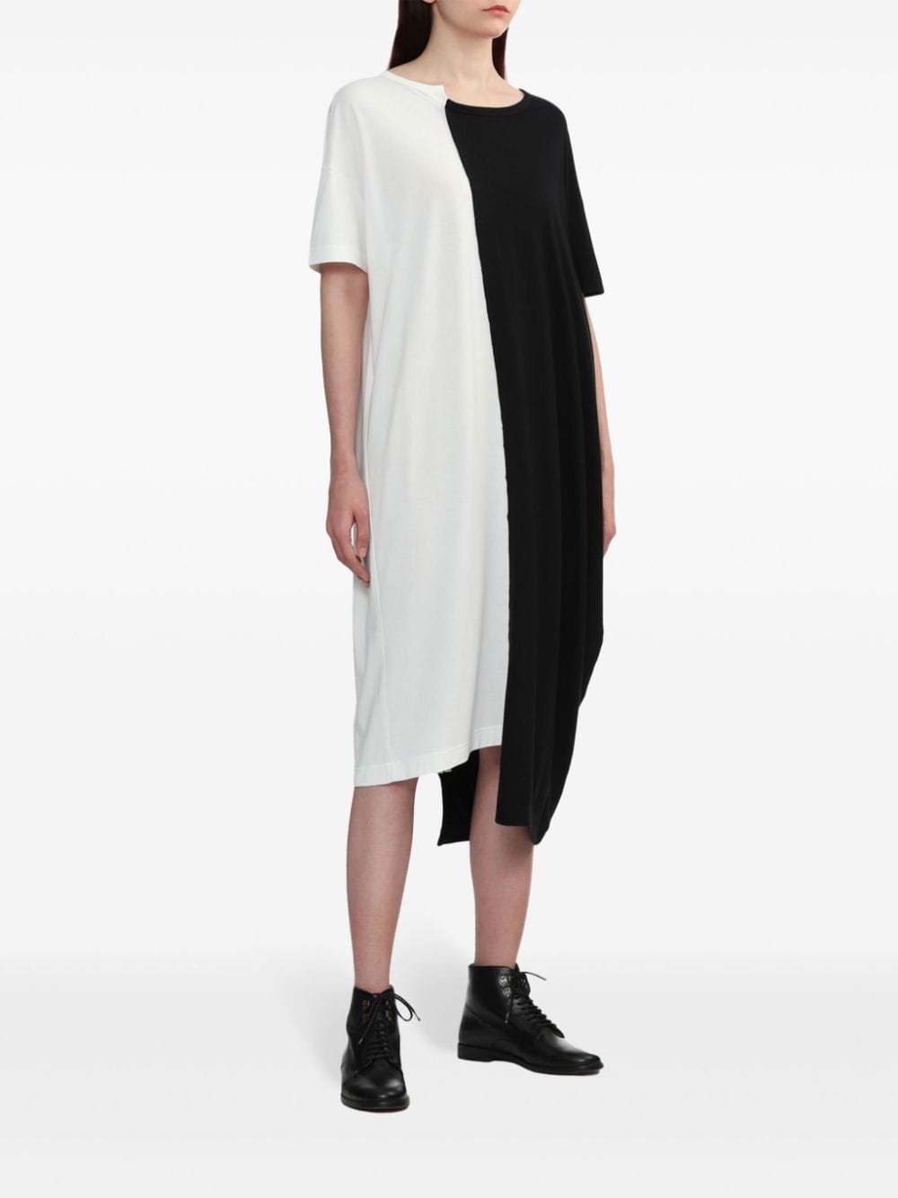 Y's Asymmetrische T-shirtjurk - Wit