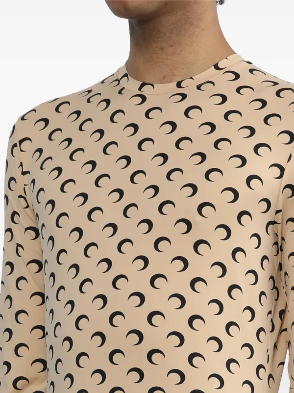 MARINE SERRE 長袖Tシャツ ベージュ ベージュ系 MARINE SERRE(マリーン