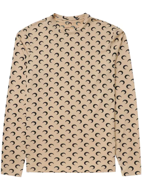 Marine Serre Regenerated moon-print long-sleeve T-shirt
