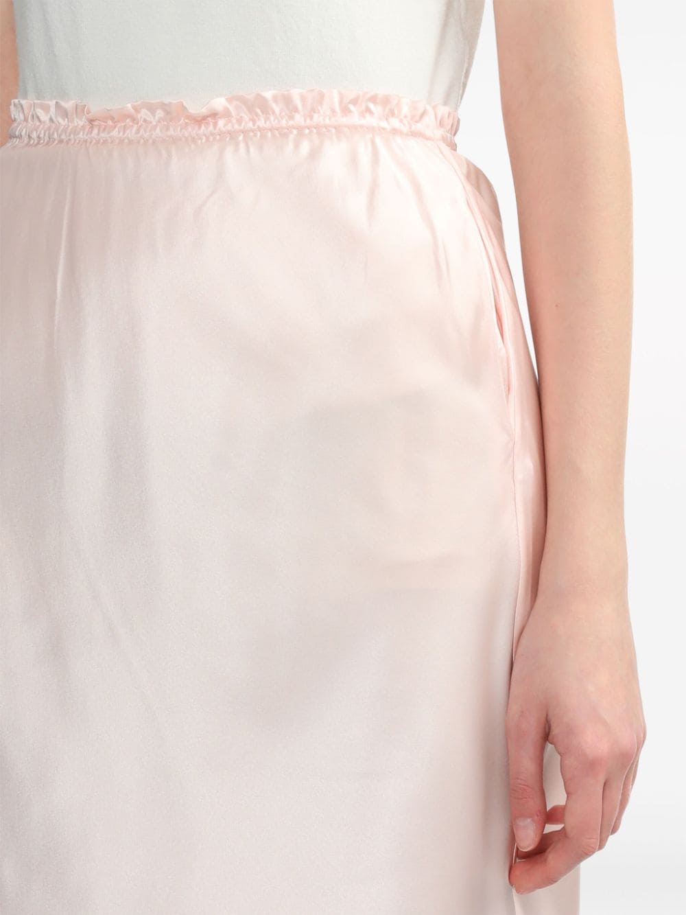 Shop Simone Rocha Silk-satin Midi Skirt In Rosa