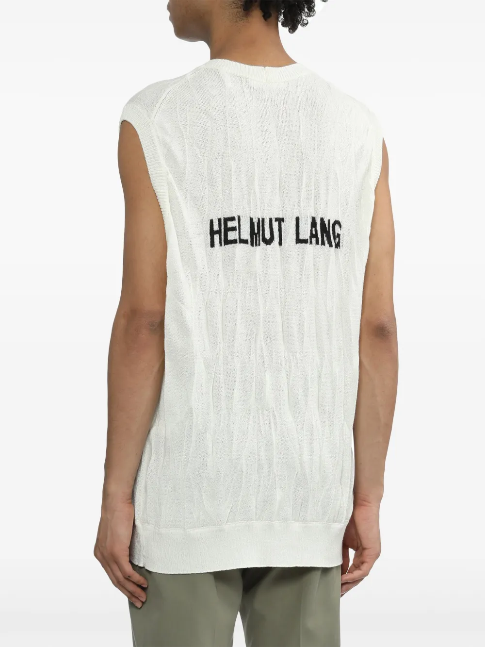 Helmut Lang Fijngebreide top Beige